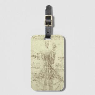 Leonardo da Vinci's Human Anatomy Spinal Column Luggage Tag