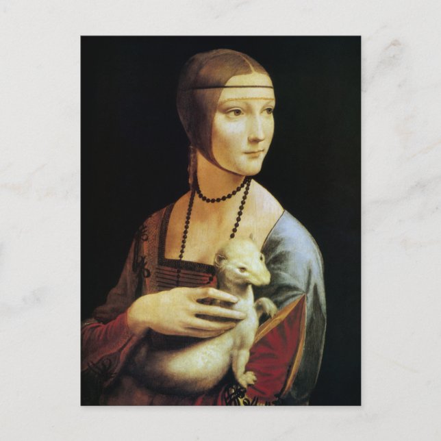 Leonardo da Vinci's Lady with an Ermine Postcard (Front)