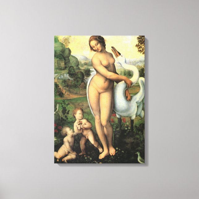 Leonardo da Vinci's Leda and the Swan Canvas Print (Front)