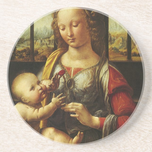 Leonardo da Vinci's Madonna of the Carnation Coaster (Front)