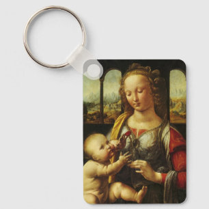 Leonardo da Vinci's Madonna of the Carnation Key Ring