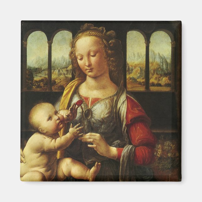Leonardo da Vinci's Madonna of the Carnation Magnet (Front)
