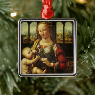 Leonardo da Vinci's Madonna of the Carnation Metal Tree Decoration