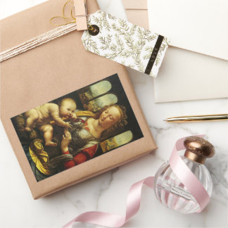 Leonardo da Vinci's Madonna of the Carnation Rectangular Sticker