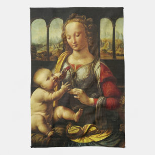 Leonardo da Vinci's Madonna of the Carnation Tea Towel