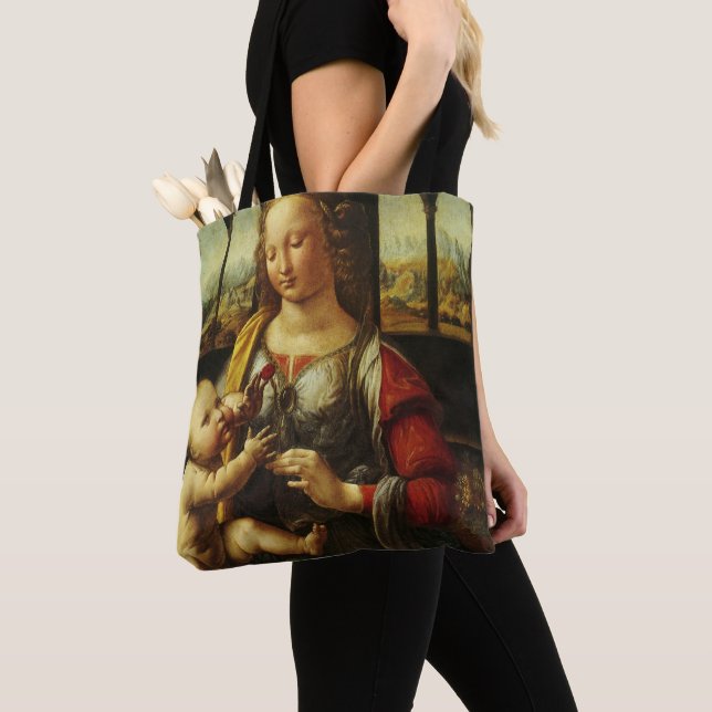 Leonardo da Vinci's Madonna of the Carnation Tote Bag (Close Up)