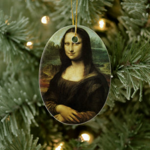 Leonardo da Vinci's Mona Lisa, Renaissance Art Ceramic Tree Decoration