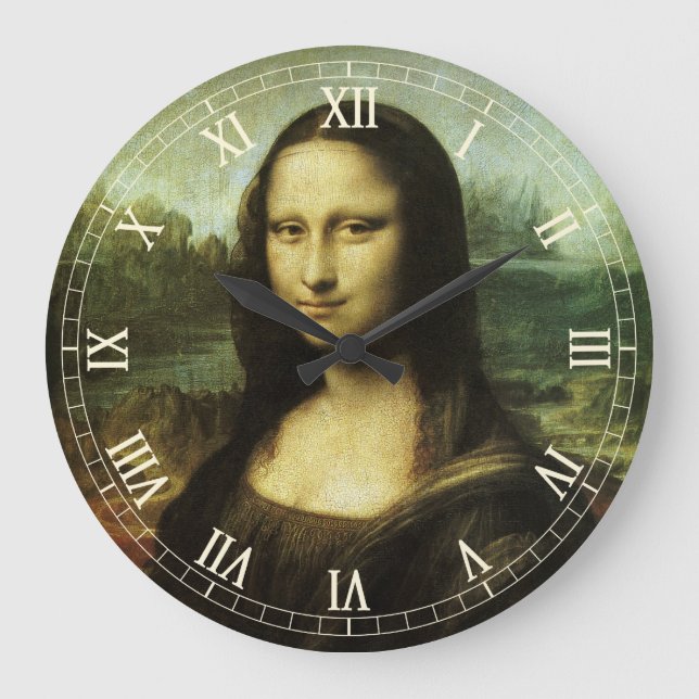 Leonardo da Vinci's Mona Lisa, Renaissance Art Large Clock (Front)