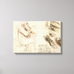 Leonardo da Vinci's Old Man and Water Sketch Canvas Print