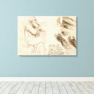 Leonardo da Vinci's Old Man and Water Sketch Canvas Print