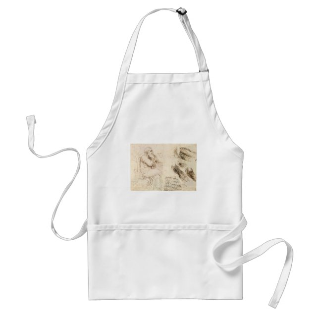 Leonardo da Vinci's Old Man and Water Sketch Standard Apron (Front)