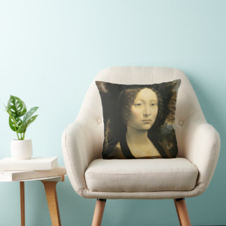 Leonardo da Vinci's Portrait of Ginevra Benci Cushion