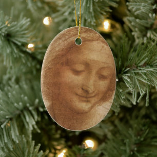 Leonardo da Vinci's Portrait of Saint Anne Study Ceramic Tree Decoration