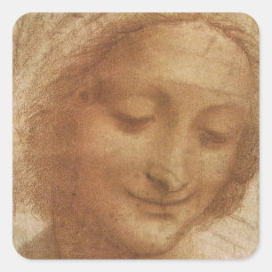 Leonardo da Vinci's Portrait of Saint Anne Study Square Sticker