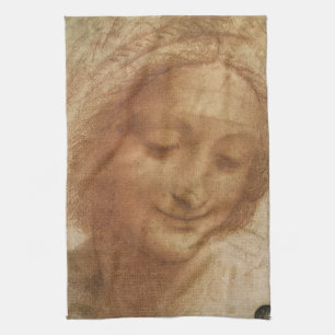 Leonardo da Vinci's Portrait of Saint Anne Study Tea Towel