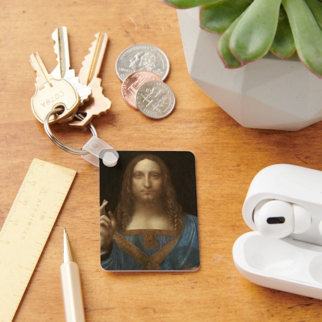 Leonardo da Vinci's Salvator Mundi (Jesus Christ) Key Ring (Desk)