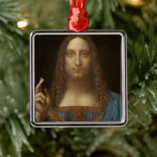 Leonardo da Vinci's Salvator Mundi (Jesus Christ) Metal Tree Decoration