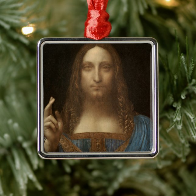 Leonardo da Vinci's Salvator Mundi (Jesus Christ) Metal Tree Decoration (Tree)