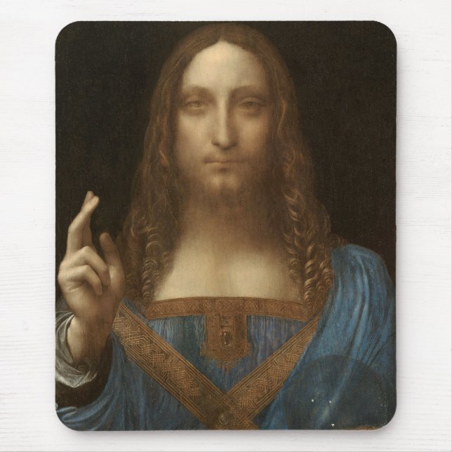 Leonardo da Vinci's Salvator Mundi (Jesus Christ) Mouse Mat (Front)
