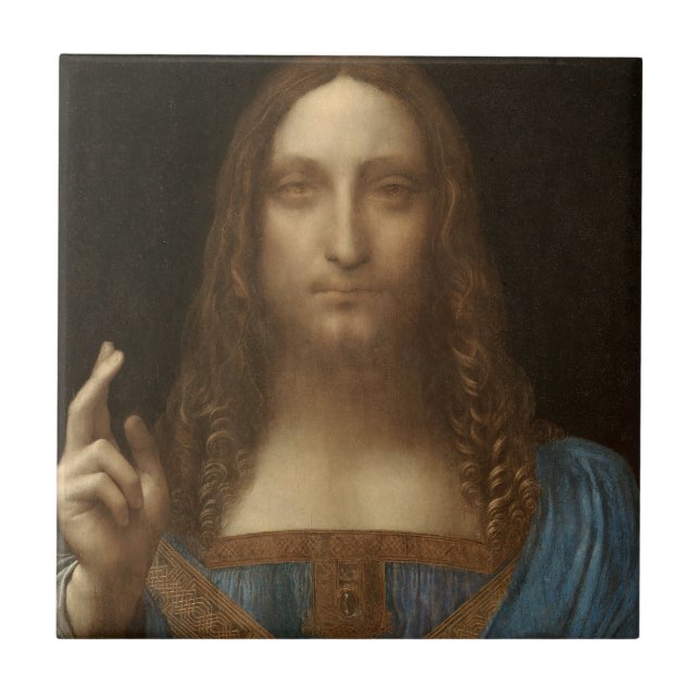 Leonardo da Vinci's Salvator Mundi (Jesus Christ) Tile (Front)