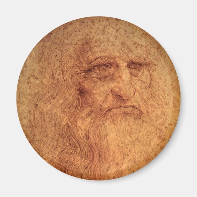 Leonardo da Vinci's Self Portrait, Renaissance Art Magnet (Front)