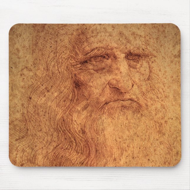 Leonardo da Vinci's Self Portrait, Renaissance Art Mouse Mat (Front)