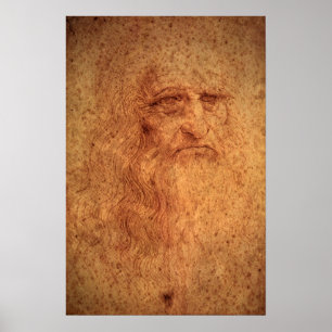 Leonardo da Vinci's Self Portrait, Renaissance Art Poster