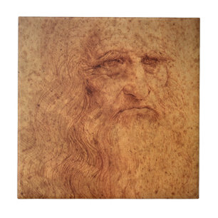 Leonardo da Vinci's Self Portrait, Renaissance Art Tile