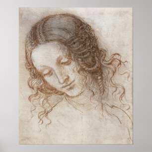 Leonardo da Vinci's Study of the Head of Leda Poster