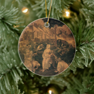 Leonardo da Vinci's The Adoration of the Magi Ceramic Tree Decoration