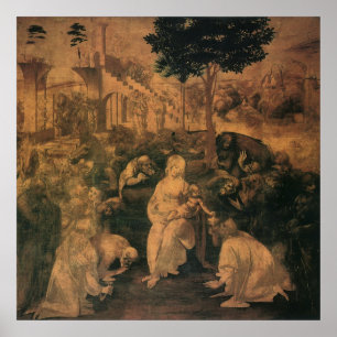 Leonardo da Vinci's The Adoration of the Magi Poster