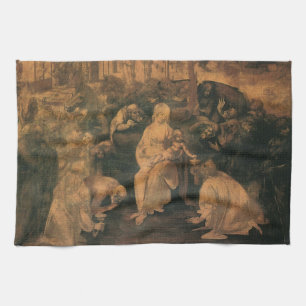 Leonardo da Vinci's The Adoration of the Magi Tea Towel