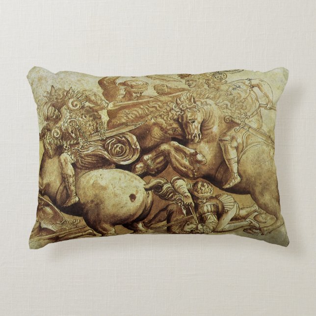 Leonardo da Vinci's The Battle of Anghiari Decorative Cushion (Front)