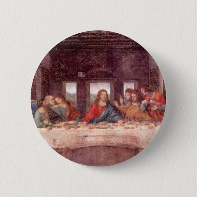 Leonardo da Vinci's The Last Supper 6 Cm Round Badge (Front)