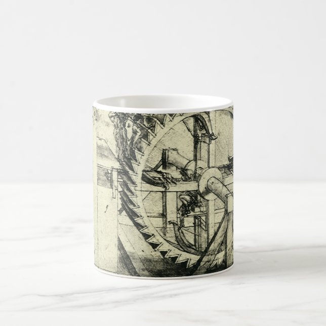 Leonardo da Vinci's Treadmill Powered Crossbow Coffee Mug (Center)