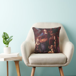 Leonardo da Vinci's Virgin (Madonna) of the Rocks Cushion