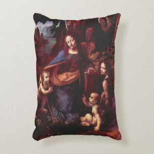 Leonardo da Vinci's Virgin (Madonna) of the Rocks Decorative Cushion