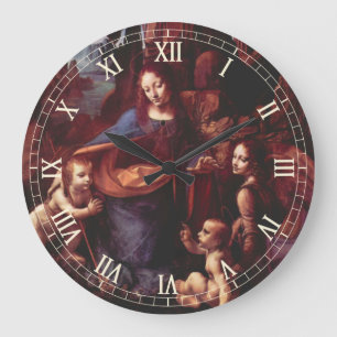 Leonardo da Vinci's Virgin (Madonna) of the Rocks Large Clock