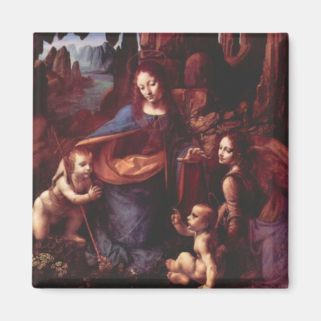 Leonardo da Vinci's Virgin (Madonna) of the Rocks Magnet (Front)