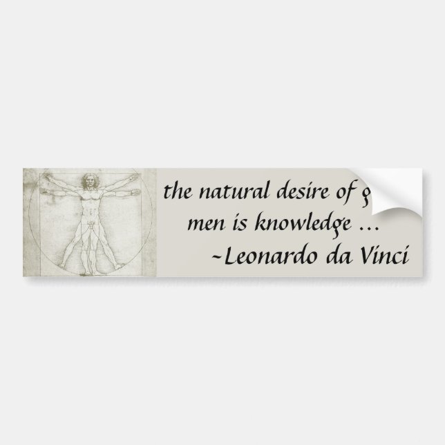Leonardo da Vinci's Vitruvian Man Bumper Sticker (Front)