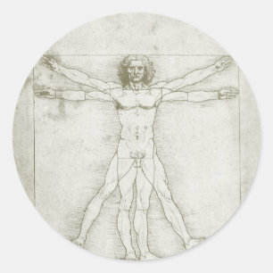 Leonardo da Vinci's Vitruvian Man Classic Round Sticker