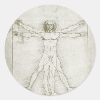 Leonardo da Vinci's Vitruvian Man Classic Round Sticker