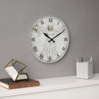 Leonardo da Vinci's Vitruvian Man Large Clock