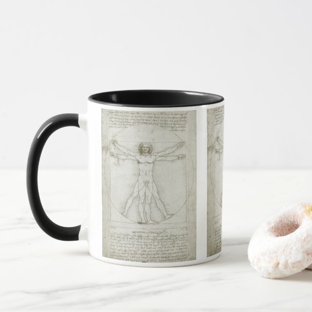 Leonardo da Vinci's Vitruvian Man Mug (With Donut)
