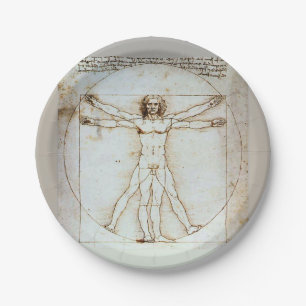 Leonardo da Vinci's Vitruvian Man Paper Plate