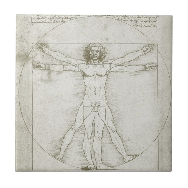 Leonardo da Vinci's Vitruvian Man Tile (Front)