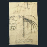 Leonardo da Vinci's Wing on Flying Machine Sketch Tea Towel<br><div class="desc">Wing of a Flying Machine (c. 1480) by artist Leonardo da Vinci (1452-1519) is a vintage Renaissance Era fine art engineering painting. A drawing featuring the detail of a wing section of an aircraft. Great design for a pilot or a science geek. Sketch from one of Leonardo da Vinci's many...</div>