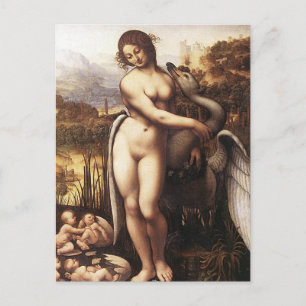 Leonardo DaVinci - Leda and the Swan Postcard