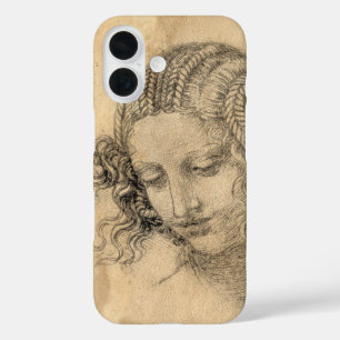 Leonardo DaVinci Sketchbook Woman Parchment Art iPhone 16 Case