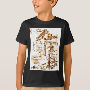 Leonardo DaVinci sketched black T-shirts